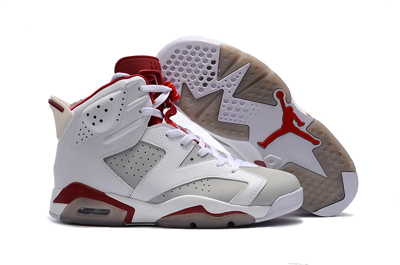 Nike Air Jordan 6 Alternate White Pure Platinum Gym Red Shoes